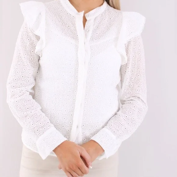 Rino Eyelet Ruffle Blouse - Picture 2 of 10